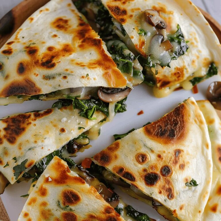 Cheesy Spinach Mushroom Quesadillas Recipe