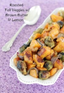 Savory Roasted Brown Butter Butternut Squash With Apples & Brussels Sprouts Recipe