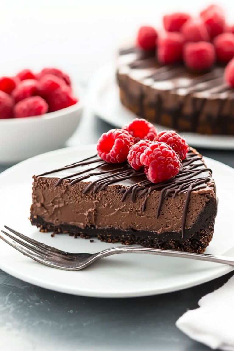 Silky Low Carb Keto No Bake Chocolate Cheesecake Recipe