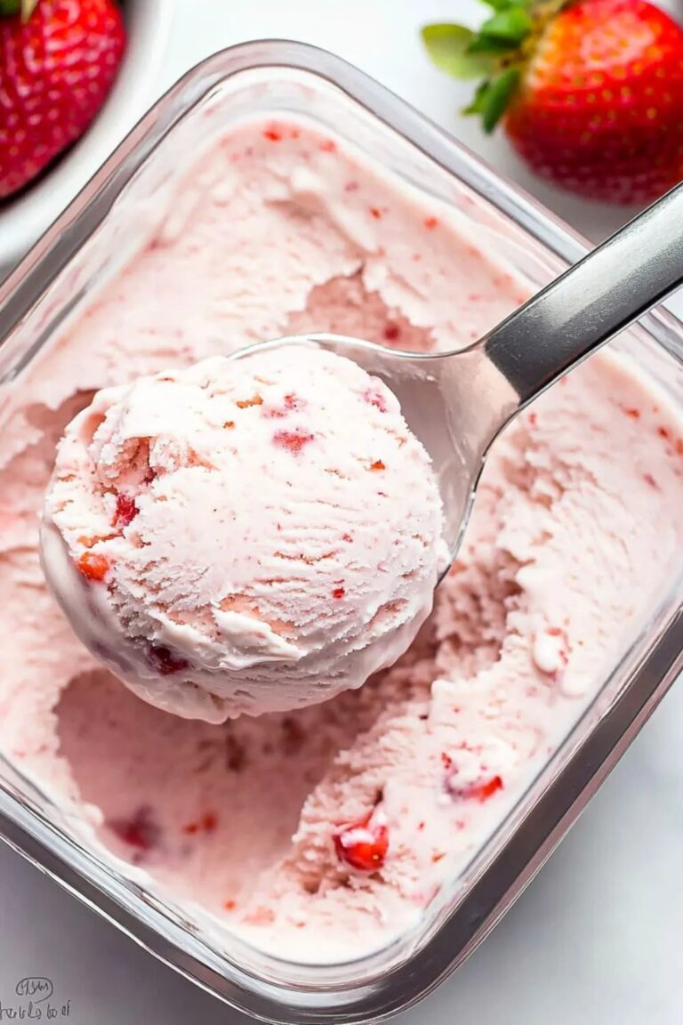 Skinny Low Carb Keto Strawberry Ice Cream (Sugar-Free) Recipe