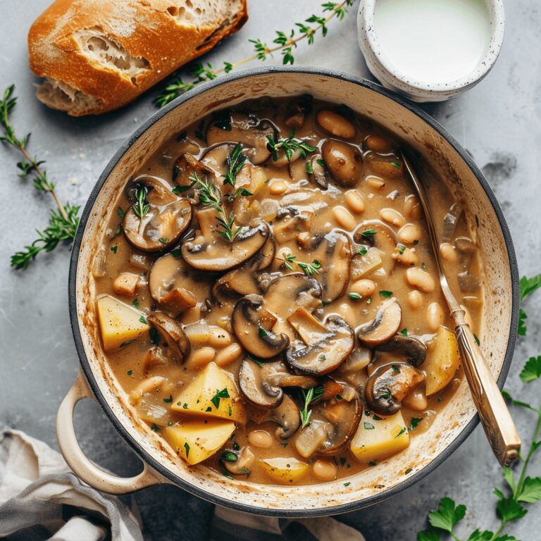 Hearty Mushroom and White Bean Stew Recipe