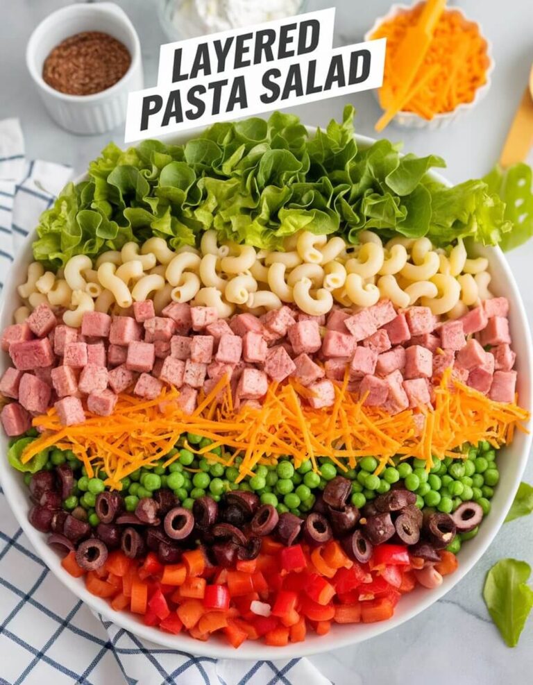 Delectable Layered Pasta Salad Recipe