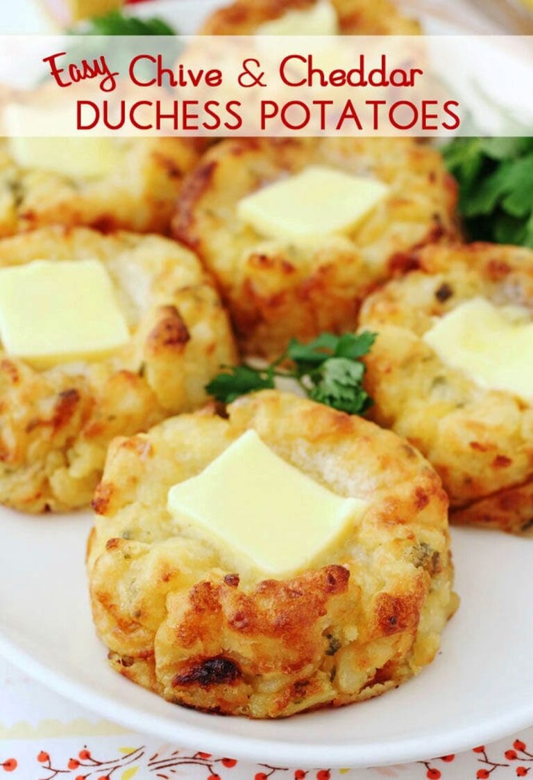 Creamy Chive & Cheddar Duchess Potatoes Recipe