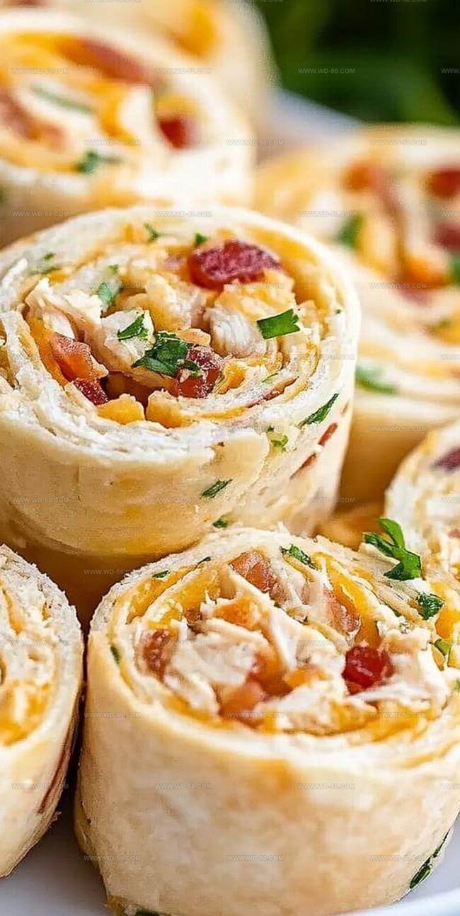 Serving Chicken Ranch Pinwheels as Appetizers