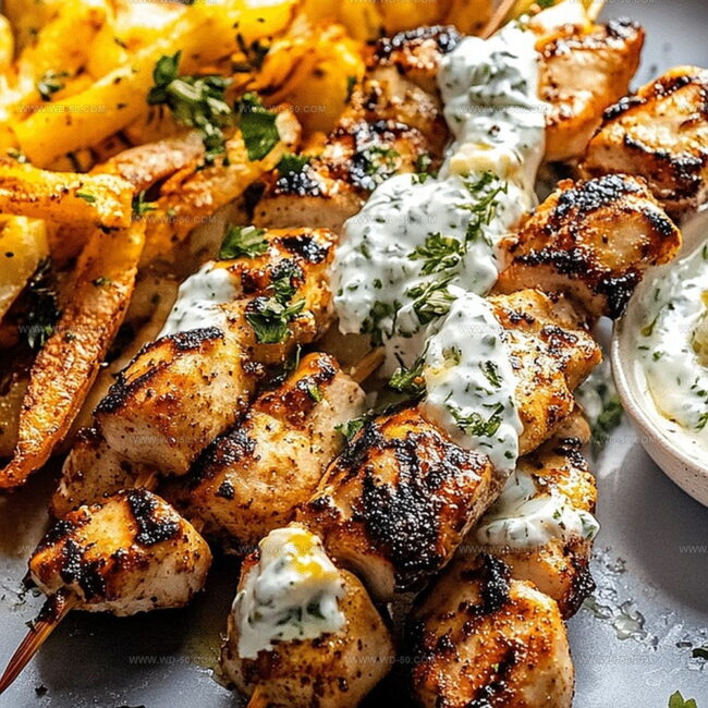 What Makes Chicken Tzatziki Skewers And Feta Fries So Good
