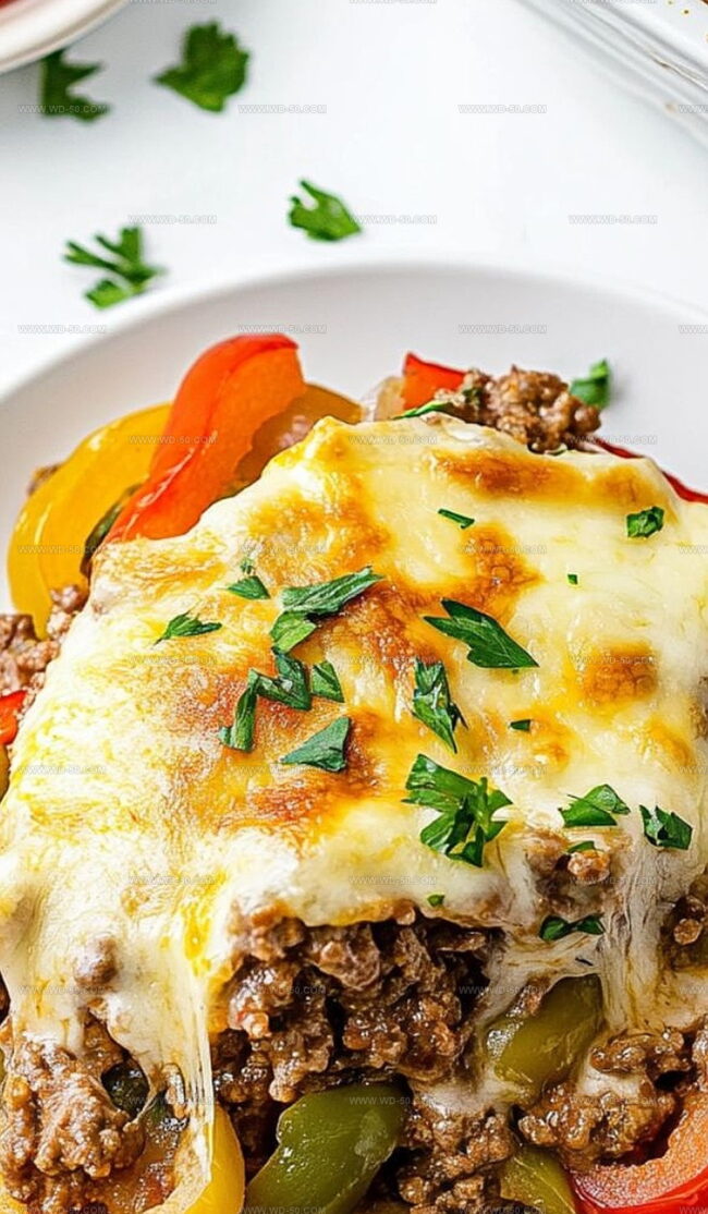 How to Plate Low Carb Keto Philly Cheesesteak Casserole